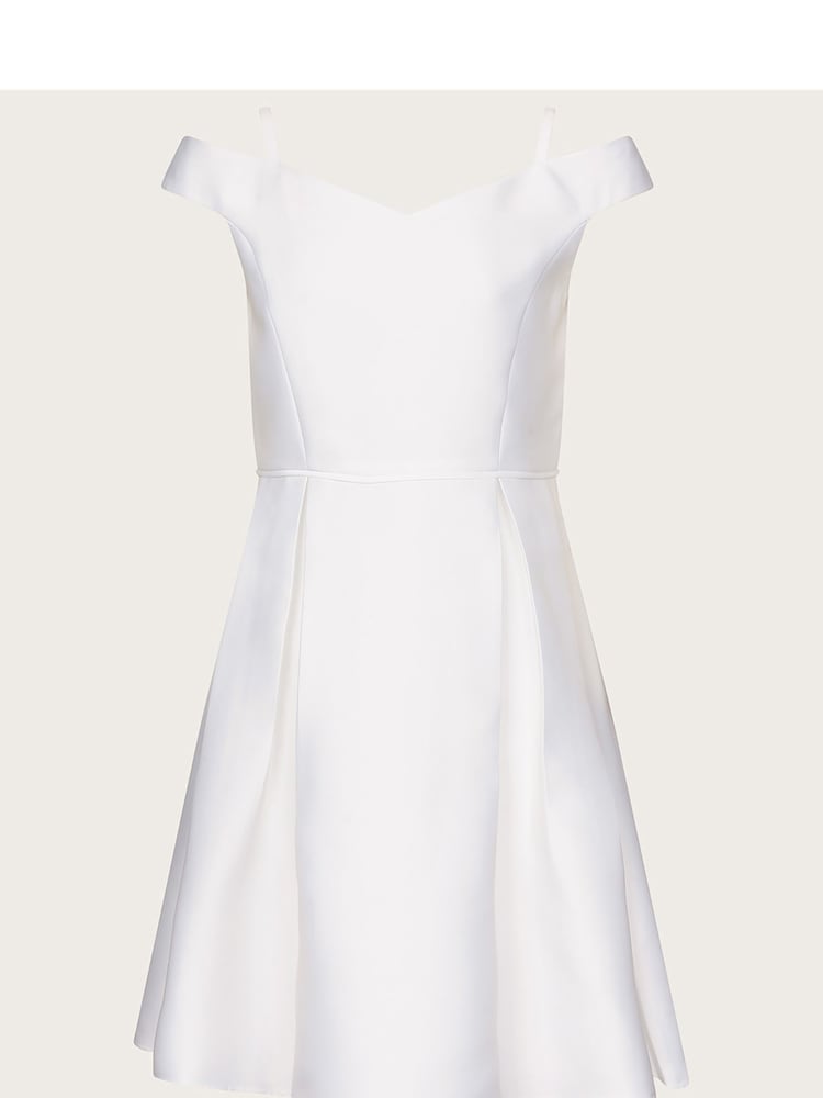 Monsoon Natural Duchess Twill Bardot Prom Dress - Image 2 of 3