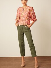 Cream Paisley Print Pintuck Detail Blouse - Image 4 of 5
