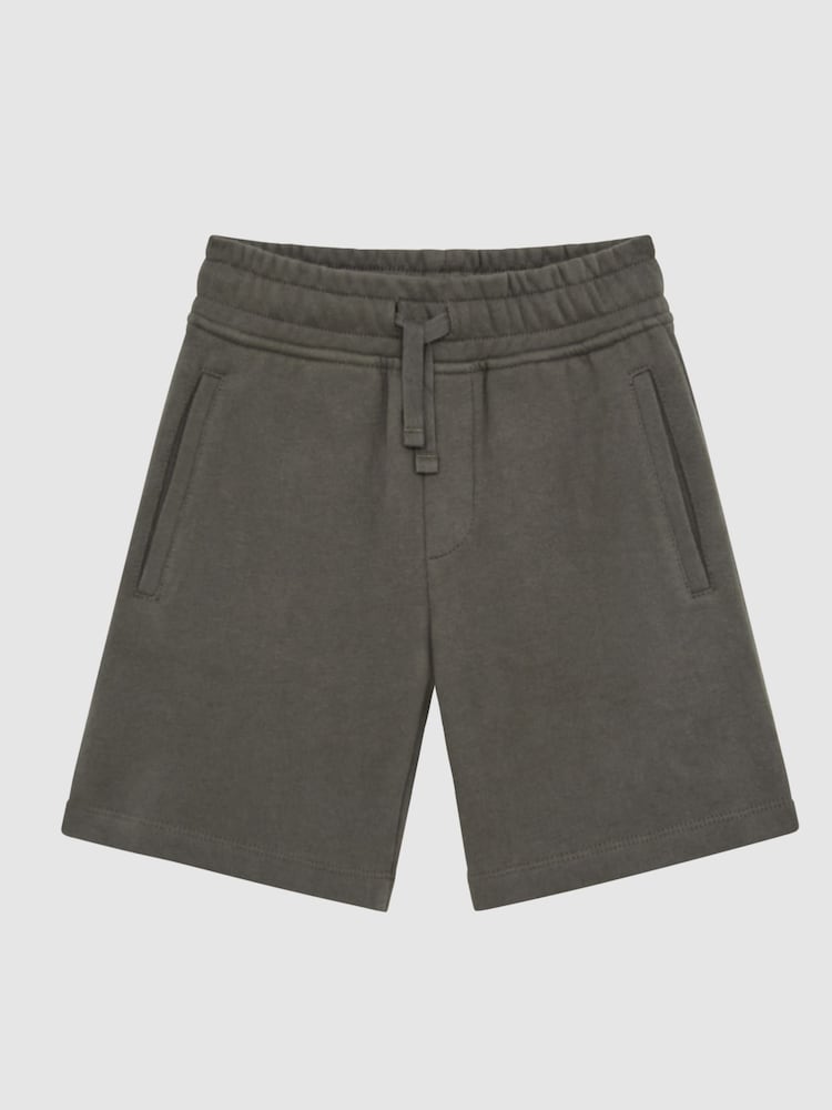 Reiss Olive Henry Drawstring Jersey Shorts - Image 2 of 6 Reiss Olive Henry Drawstring Jersey Shorts - Image 2 of 6