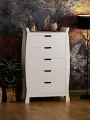 Obaby White Stamford Sleigh Tall Chest of Drawers - Image 1 of 3