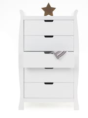 Obaby White Stamford Sleigh Tall Chest of Drawers - Image 3 of 3