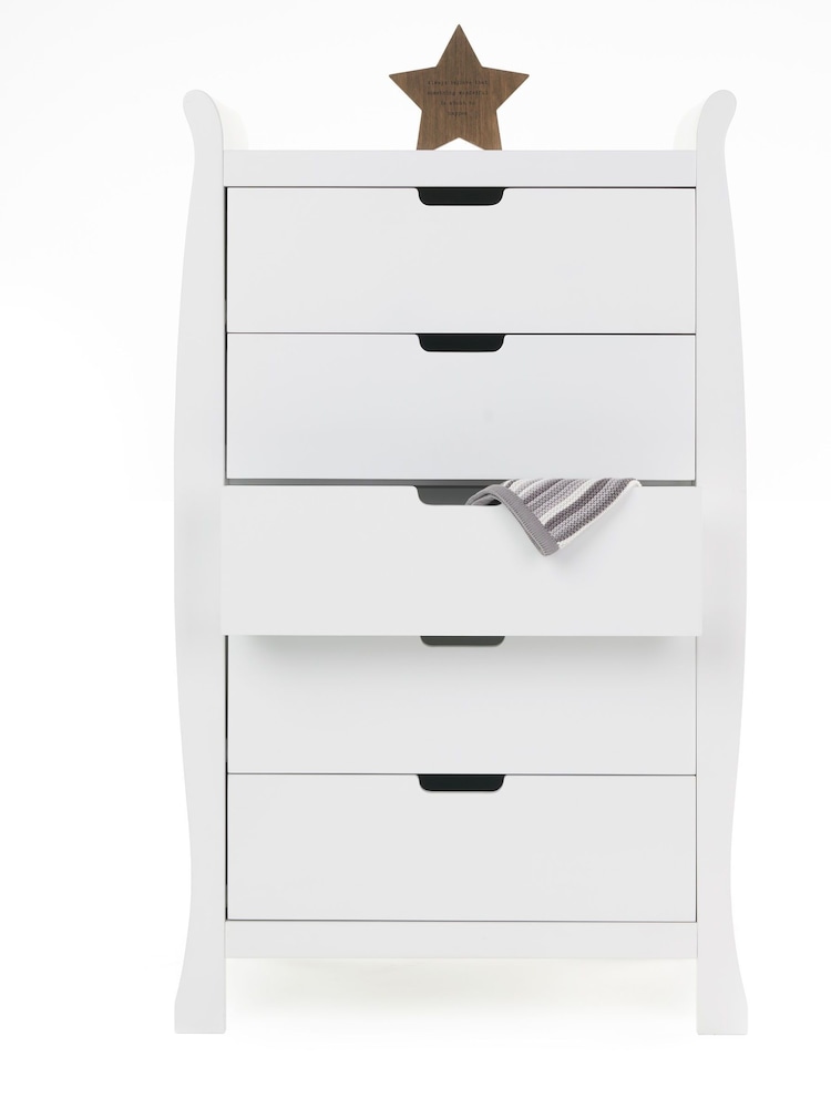Obaby White Stamford Sleigh Tall Chest of Drawers - Image 3 of 3