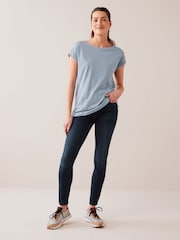 Blue Dusky Cap Sleeve T-Shirt Top - Image 3 of 5