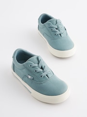 Mineral Blue Elastic Lace Up Shoes - Image 1 of 6