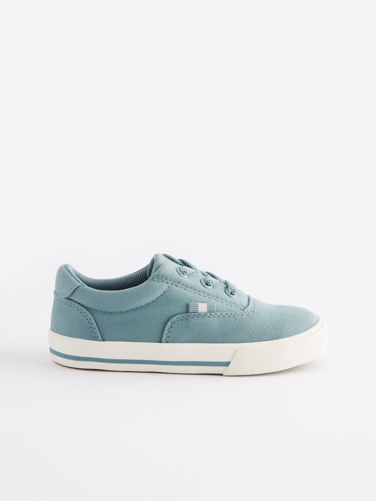 Mineral Blue Elastic Lace Up Shoes - Image 2 of 6