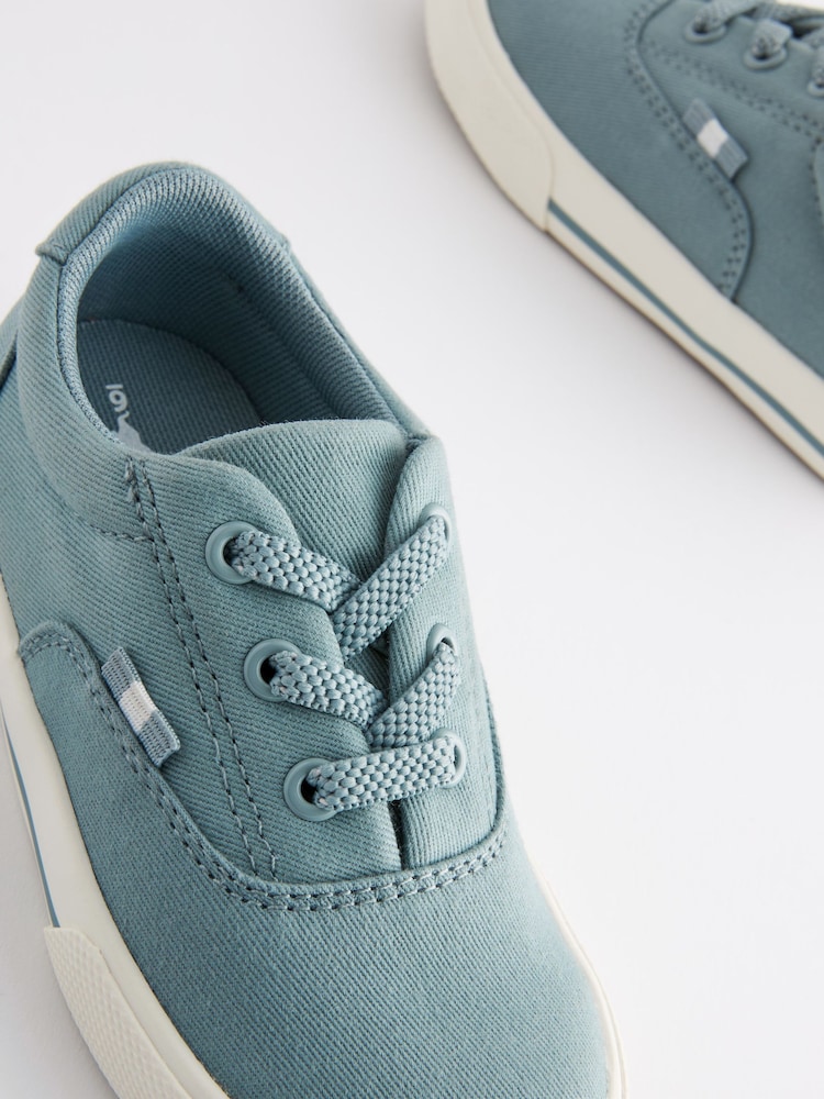 Mineral Blue Elastic Lace Up Shoes - Image 6 of 6