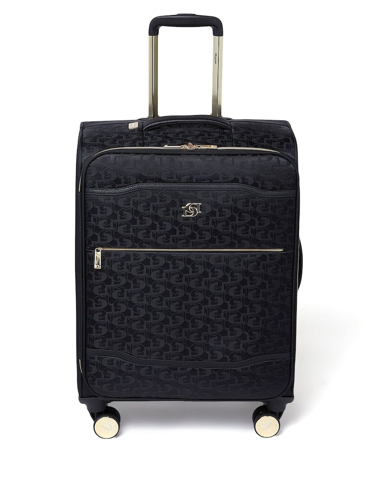 Dune London Black Oriel Monogram 66cm Medium Suitcase - Image 1 of 4