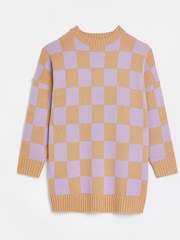 River Island Purple Checked Out Jumper Dress - Image 5 of 5
