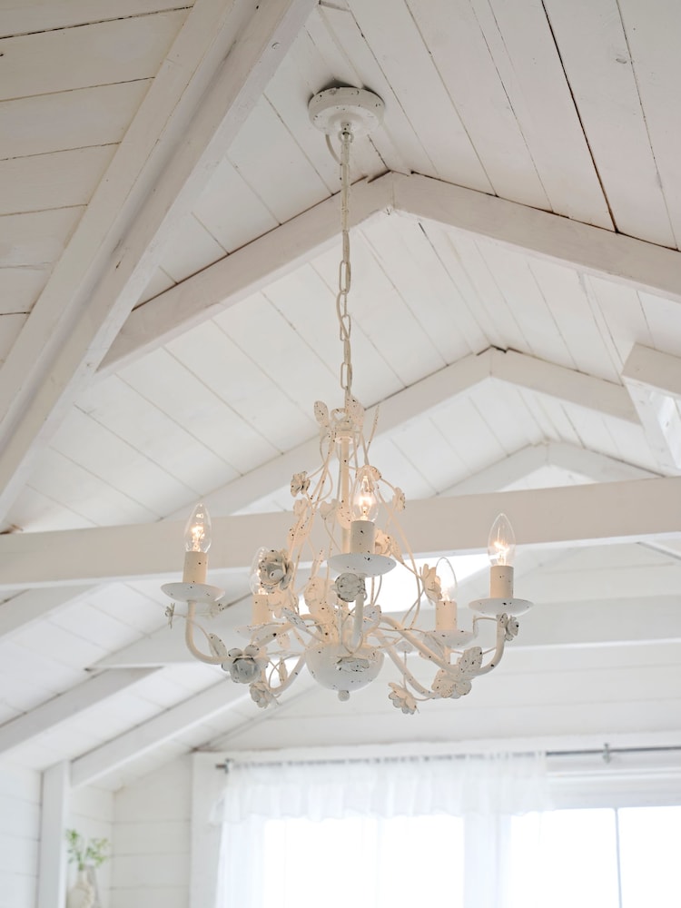 Shabby Chic by Rachel Ashwell® White Rosalina Chandelier Ceiling Light - Image 1 of 6