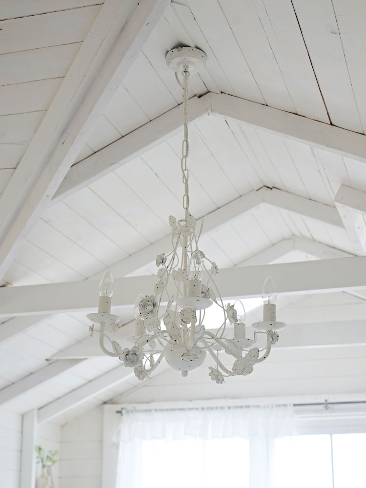 Shabby Chic by Rachel Ashwell® White Rosalina Chandelier Ceiling Light - Image 2 of 6