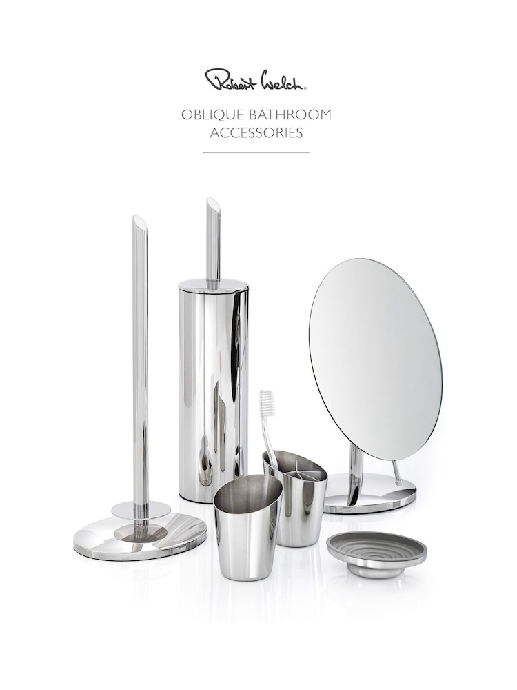 Robert Welch Silver Oblique V Toilet Roll Holder Floor Standing - Image 4 of 4
