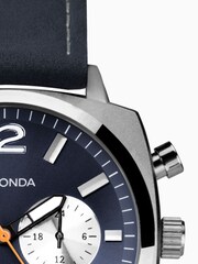 Sekonda Mens Blue Leather Strap Chronograph Watch - Image 4 of 6