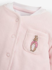 JoJo Maman Bébé Pink 3-Piece Flopsy Bunny Sleepsuit, Jacket & Hat Set - Image 8 of 9