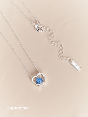 Silver Plated Heart Birthstone Necklace - Image 10 of 13