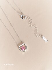 Silver Plated Heart Birthstone Necklace - Image 11 of 13