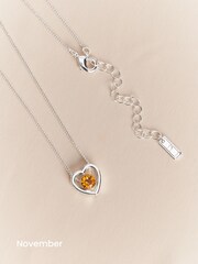 Silver Plated Heart Birthstone Necklace - Image 12 of 13