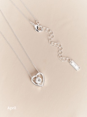 Silver Plated Heart Birthstone Necklace - Image 5 of 13