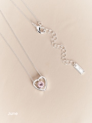 Silver Plated Heart Birthstone Necklace - Image 6 of 13