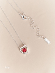 Silver Plated Heart Birthstone Necklace - Image 8 of 13