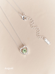 Silver Plated Heart Birthstone Necklace - Image 9 of 13