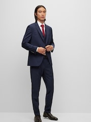 BOSS Blue Slim Fit Suit Trousers - Image 3 of 7