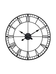 Pacific Black Round Metal Skeleton Wall Clock - Image 2 of 6