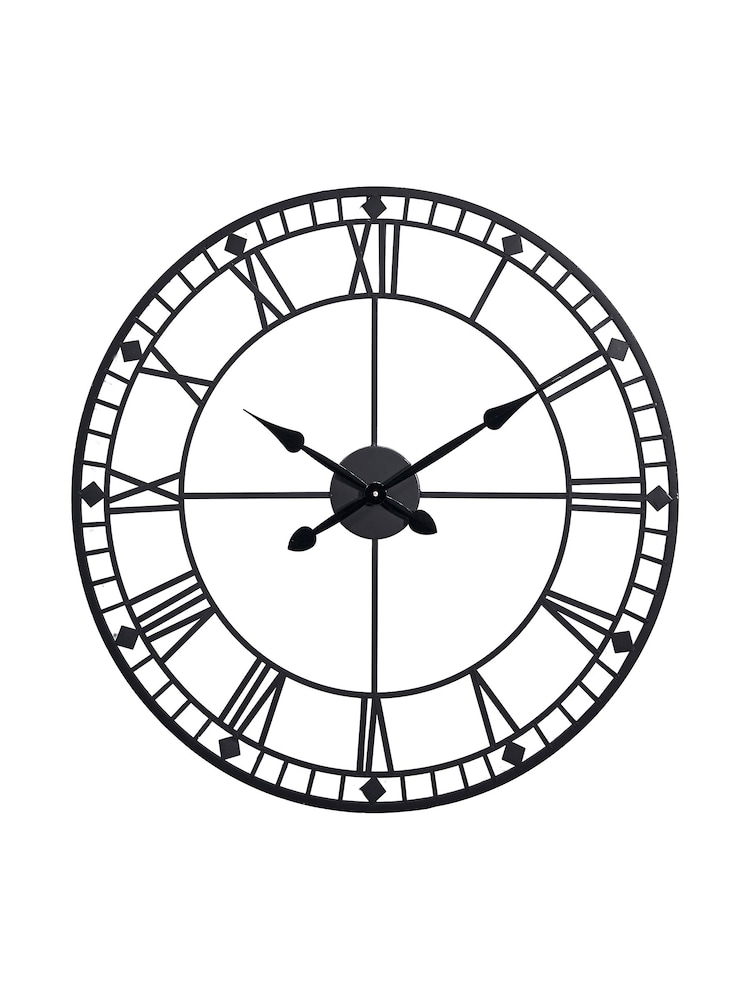 Pacific Black Round Metal Skeleton Wall Clock - Image 2 of 6 Pacific Black Round Metal Skeleton Wall Clock - Image 2 of 6