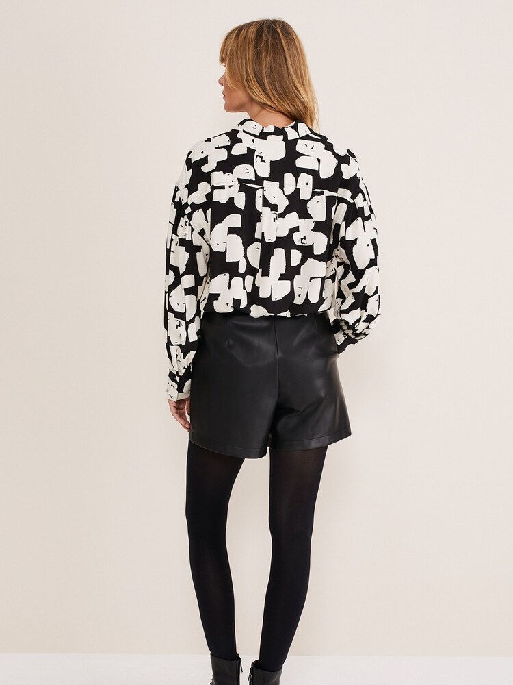 Phase Eight Black Pleather Hadley Shorts - Image 2 of 6