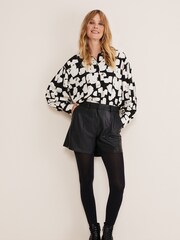 Phase Eight Black Pleather Hadley Shorts - Image 3 of 6