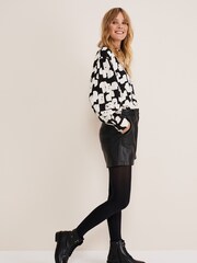 Phase Eight Black Pleather Hadley Shorts - Image 4 of 6