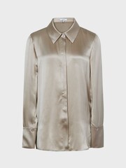 Reiss Champagne Haley Silk Shirt - Image 2 of 6