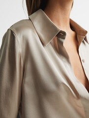 Reiss Champagne Haley Silk Shirt - Image 4 of 6