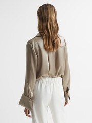 Reiss Champagne Haley Silk Shirt - Image 5 of 6