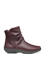 Hotter Burgundy Red Extra Wide Fit Whisper Zip Boots - Image 1 of 4