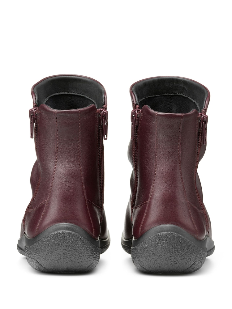 Hotter Burgundy Red Extra Wide Fit Whisper Zip Boots - Image 3 of 4