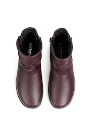 Hotter Burgundy Red Extra Wide Fit Whisper Zip Boots - Image 4 of 4