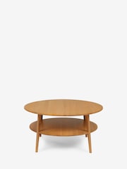 Jasper Conran London Oak Belgrave Walnut Round Coffee Table - Image 2 of 6