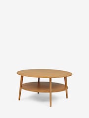Jasper Conran London Oak Belgrave Walnut Round Coffee Table - Image 3 of 6
