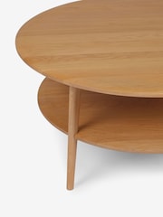Jasper Conran London Oak Belgrave Walnut Round Coffee Table - Image 4 of 6