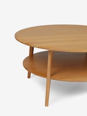 Jasper Conran London Oak Belgrave Walnut Round Coffee Table - Image 5 of 6