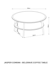 Jasper Conran London Oak Belgrave Walnut Round Coffee Table - Image 6 of 6