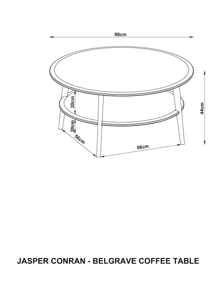 Jasper Conran London Oak Belgrave Walnut Round Coffee Table - Image 6 of 6