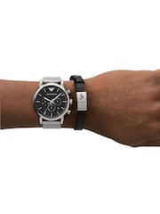 Emporio Armani Gents Silver Tone Watch & Bracelet Gift Set - Image 2 of 3