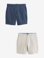 Light Stone & Vintage Blue 2 Pack Stretch Chino Shorts - Image 6 of 12