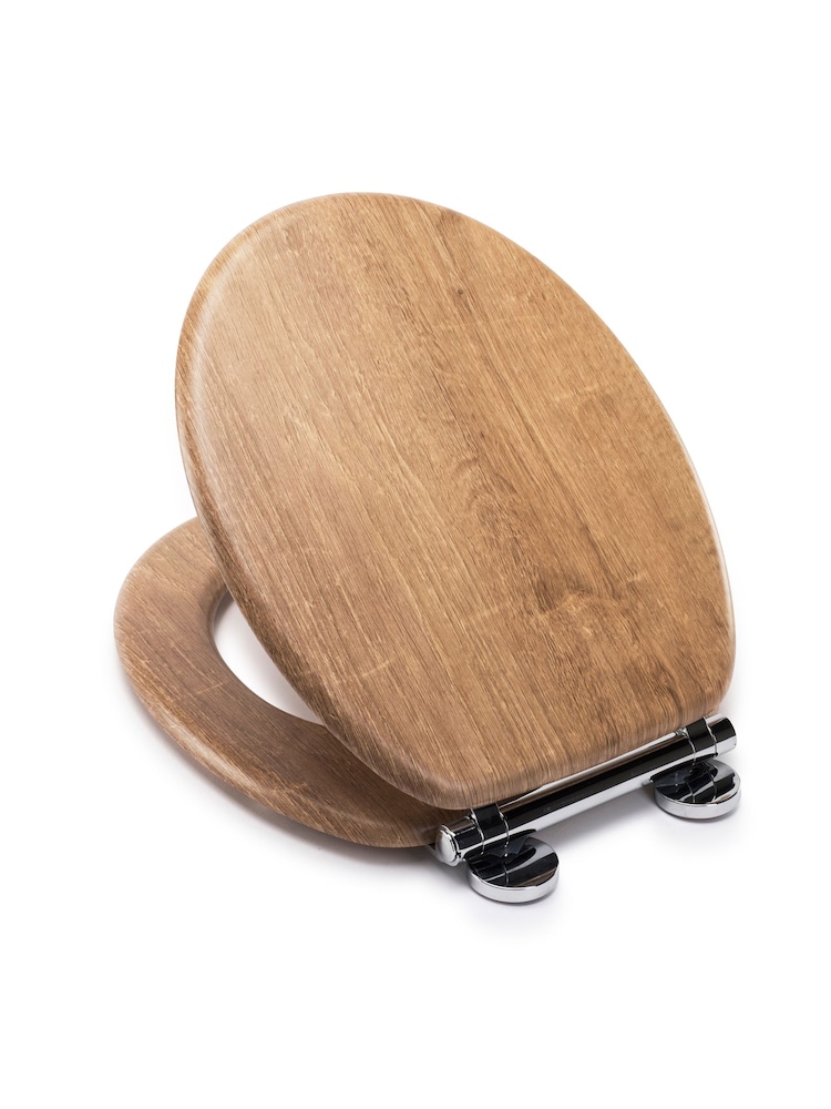 Croydex Ontario Teak Flexi-Fix™ Toilet Seat - Image 4 of 4
