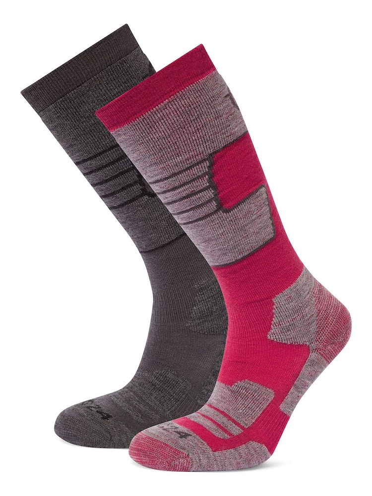 Tog 24 Grey Linz Ski Socks 2 Packs - Image 1 of 2