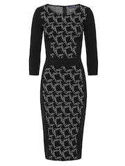 Hot Squash Bodycon Ponte Negru Rochie - Imaginea 3 din 3