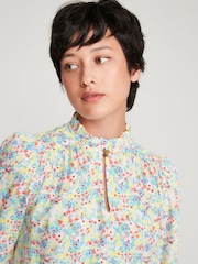M&co Bluse mit Blümchenmuster und Schlüssellochausschnitt, Pink (Kurzgröße) - Bild 4 von 5