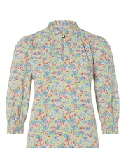 M&co Bluse mit Blümchenmuster und Schlüssellochausschnitt, Pink (Kurzgröße) - Bild 5 von 5