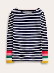 Boden Navy Blue 100% Cotton Long Sleeve Breton Top - Image 5 of 5